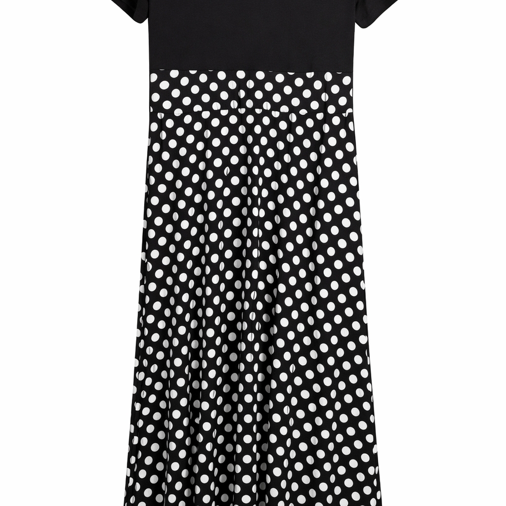 Ladies Black and White Polka Dot Dress